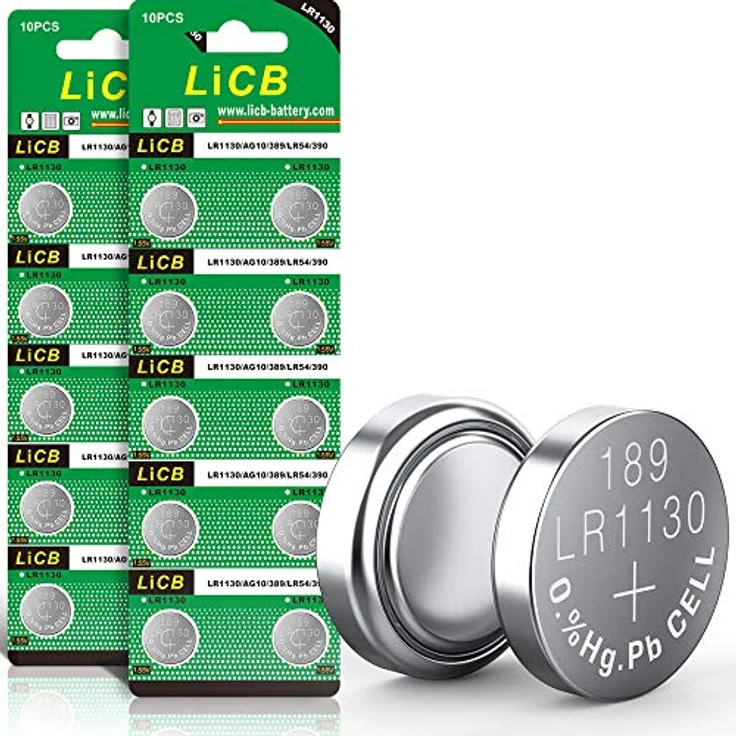 LiCB LR1130 20 Stück Alkaline Knopfzellenbatterien, AG10, 1,5V, hohe Leistungsabgabe, 3 Jahre Lagerfähigkeit, 100% Frischgarantie – Bild 1