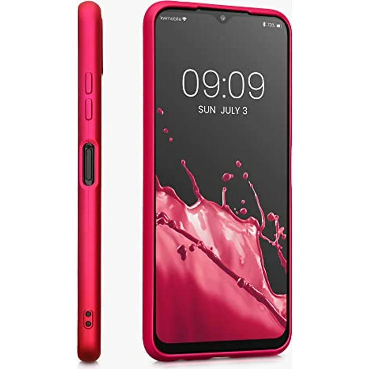 kwmobile Handyhülle für Samsung Galaxy A22 5G - Silikon Case metallisch schimmernd in Metallic Pink - Flexibles, rutschfestes Cover mit umfassendem Schutz – Bild 5