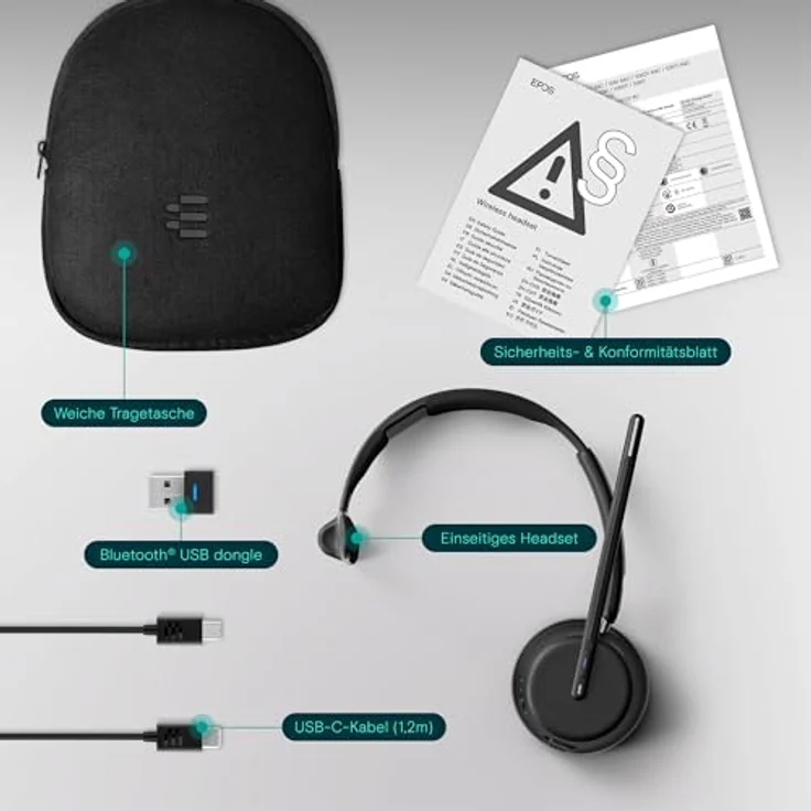 EPOS Impact 1030T Einseitiges Bluetooth Headset für Fachleute - Optimiert für offene Büros, AI Sprachaufnahme, Super Wideband, BrainAdapt Technologie für Komfort – Bild 6