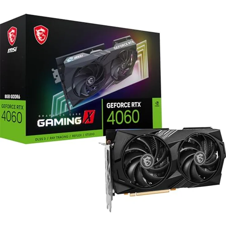 MSI GeForce RTX 4060 Gaming X 8G Grafikkarte - NVIDIA RTX 4060, 8 GB GDDR6 Speicher, 17 Gbps, PCIe 4.0, Twin Frozr 9, RGB, DLSS3 – Bild 1