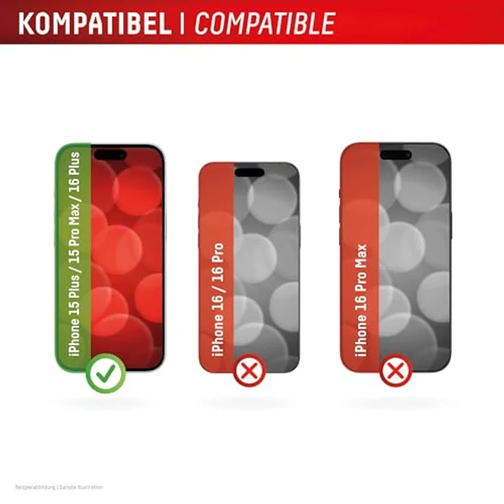 Displex Smart Glass (9H) für Apple iPhone 15 Plus/15 Pro Max/16 Plus, Montagesticker, unzerbrechlich, ultra-dünn, unsichtbar – Bild 3