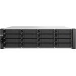 QNAP 16-Bay ENTPR ZFS NAS, Rackmount-NAS mit Intel Xeon D-2123IT, 128 GB RAM, 512 TB Speicherkapazität, Hot-Swapping, Schwarz