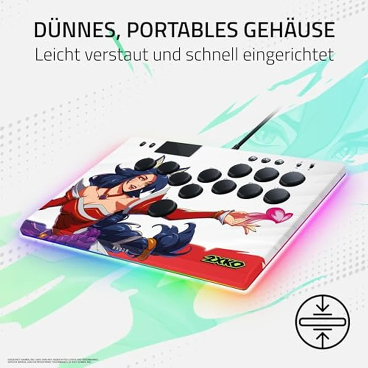 Razer Kitsune 2XKO Edition, Optischer All-Button-Arcade-Controller für PS5 und PC mit 4 Bewegungstasten, flachen linearen optischen Switches und abnehmbarer Aluminium-Abdeckung – Bild 4