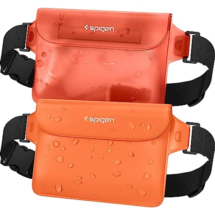 Spigen Aqua Shiela, Wasserdichte Tasche IPX8, 2er Pack für iPhone 16/15/14/13, Galaxy S25/S24/S23 und alle Smartphones, Sunset Orange – Bild 1