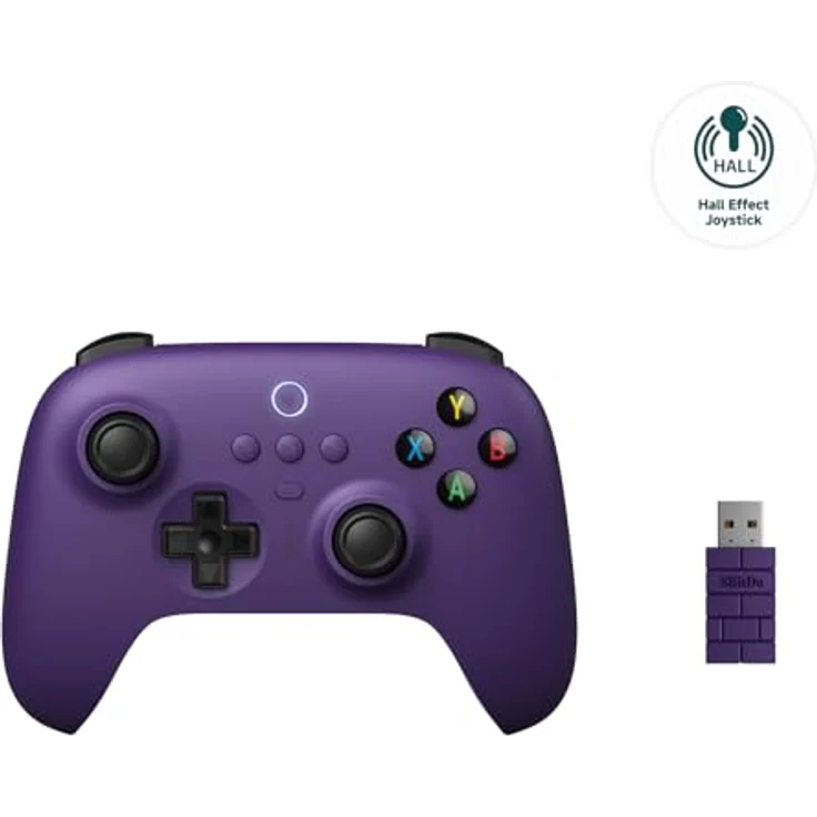 8Bitdo Ultimate 2.4G Wireless Controller, Hall Effect Joystick Update, Gaming Controller with Charging Dock for PC, Android, Steam Deck & Apple (Purple) – Bild 2