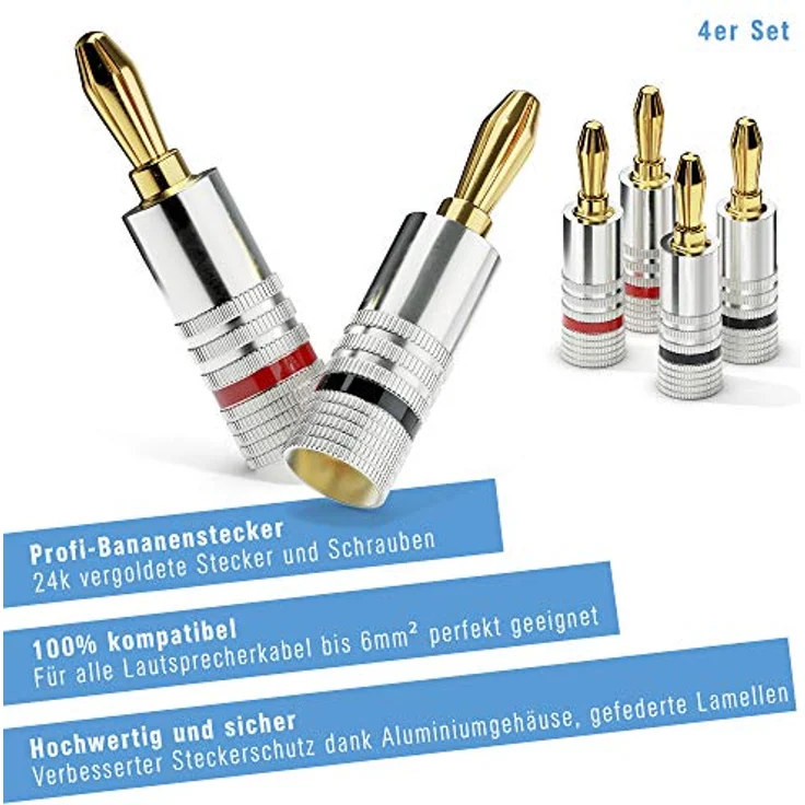 PureLink sonero Bananenstecker - schraubbar - 4er Set – Bild 4