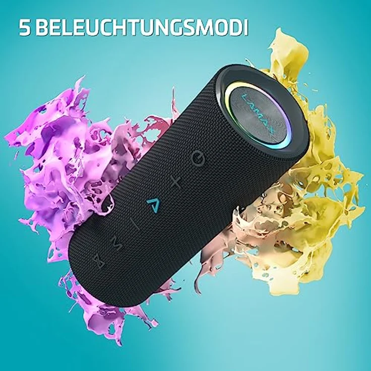 Lamax Sounder2 Play Bluetooth Lautsprecher, 24 Stunden Hörvergnügen, Hervorragende 24 W Leistung, Visuelle Effekte, Bluetooth 5.3, IP67 Wasserbeständigkeit, Mikrofon für Anrufe – Bild 3
