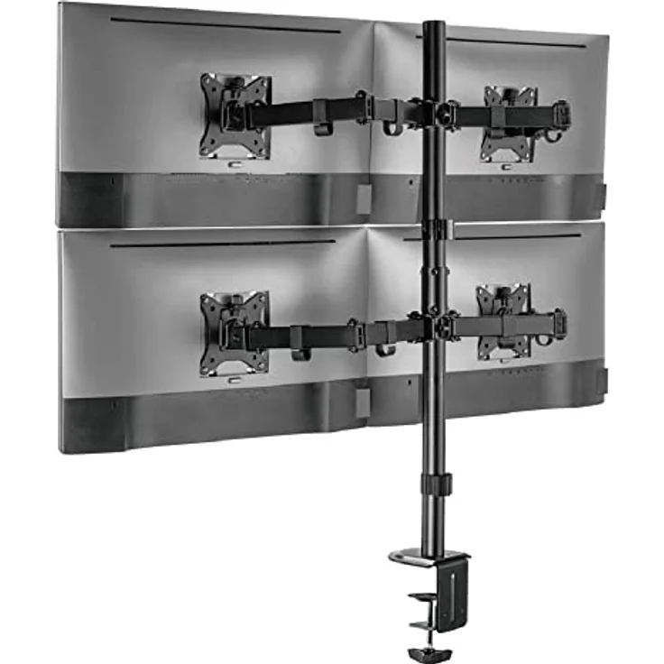 equip Tischhalterung für Quad-Monitore, 13-27 Zoll, mit Gelenkarm und Kabelmanagement, schwarz – Bild 3