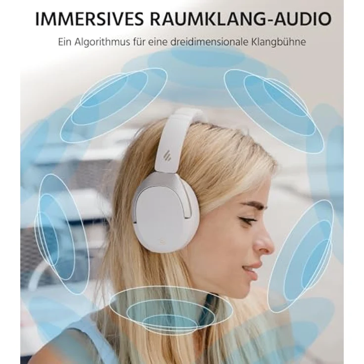 Edifier W830NB Wireless Over Ear Kopfhörer mit -45dB ANC, 94Std. AKKU, LDAC Hi-Res Sound, Spatial Audio, Schnellladung, Bluetooth V5.4 - Sandweiß – Bild 4