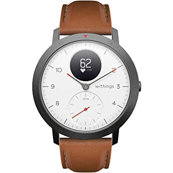 Withings Erwachsene Lederarmband, Braun & Silber, 40mm – Bild 3