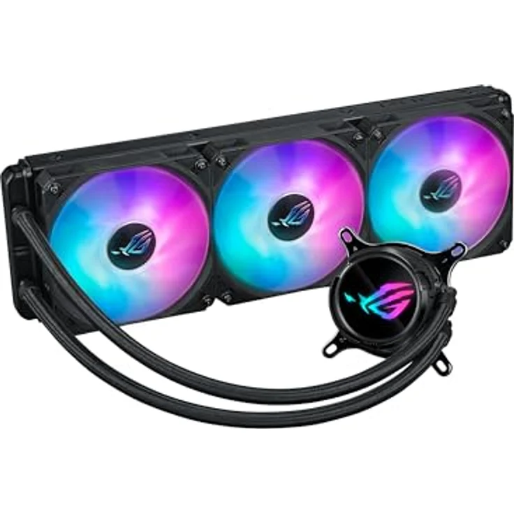 ASUS ROG Strix LC III 360 ARGB All-in-One Flüssig-CPU-Wasserkühlung schwarz (DREI adressierbare ROG ARGB-Lüfter, Anti-Vibrations-Gummi, Intel & AMD Kompatibilität) – Bild 1