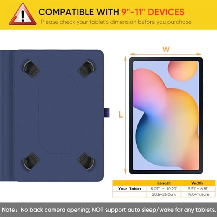 Fintie Tablet Universal Hülle für 9-11" Tablets, Multi-Winkel, Marmor Ozean, mit Dokumentenschlitzen und Elastikband – Bild 5