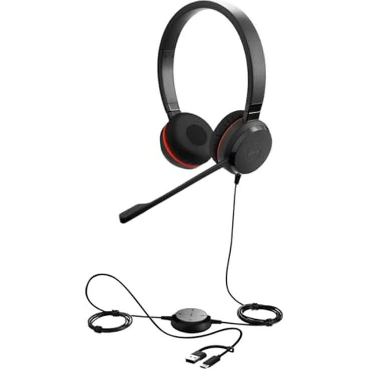 Jabra Evolve 30 II, Microsoft Teams zertifiziertes Schwarz Stereo-Headset mit Geräuschunterdrückung