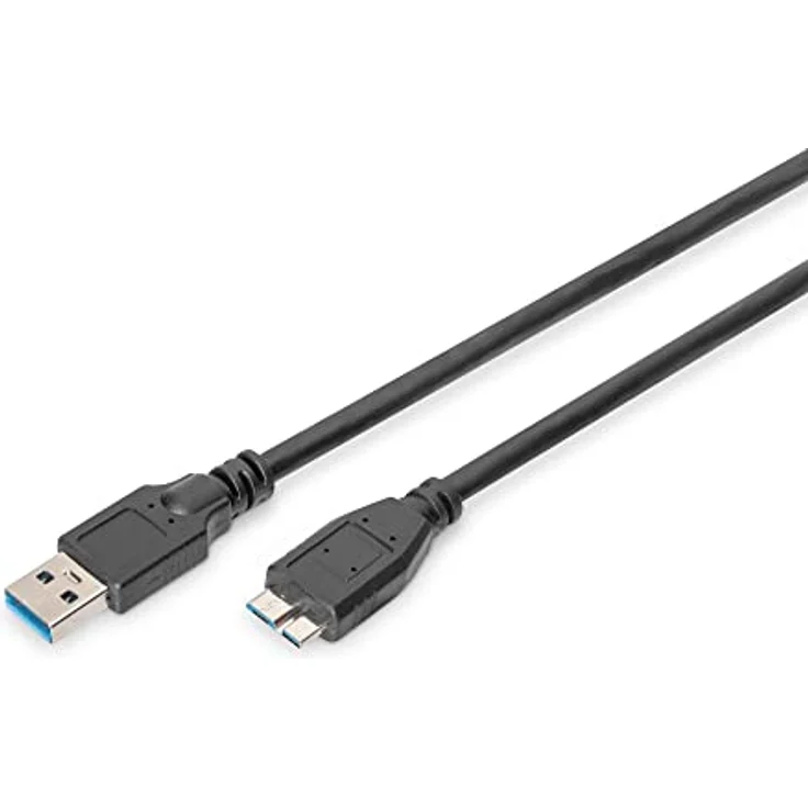 ASSMANN SuperSpeed USB 3.0 Kabel, USB A Stecker Micro USB B-Stecker, Cu AWG 28, 2x geschirmt, dl. 1.0m (AK-300116-010-S) – Bild 2