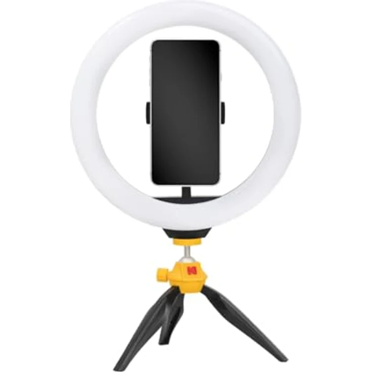 KODAK LED Selfie Ring Light 25 cm, einstellbare Helligkeit und Farbtemperatur, 1600 Lumen, für Smartphones, Weiß – Bild 1