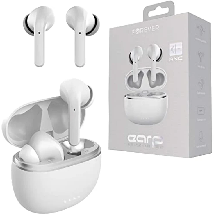 Forever TWE-210 TWS ANC Earbuds Bluetooth Kopfhörer mit Ladekoffer, Mikrofon und LED-Anzeigen – Bild 1