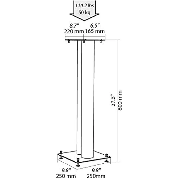NorStone Stylum 3 Diffusorständer 80 cm weiß matt, stabile Metallkonstruktion mit 50 kg Tragkraft – Bild 2