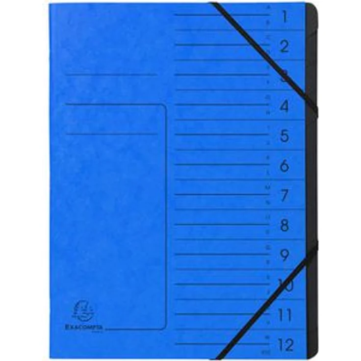 Exacompta Ordnungsmappe 541202E, A4, aus Karton, blau, 12 Fächer – Bild 1