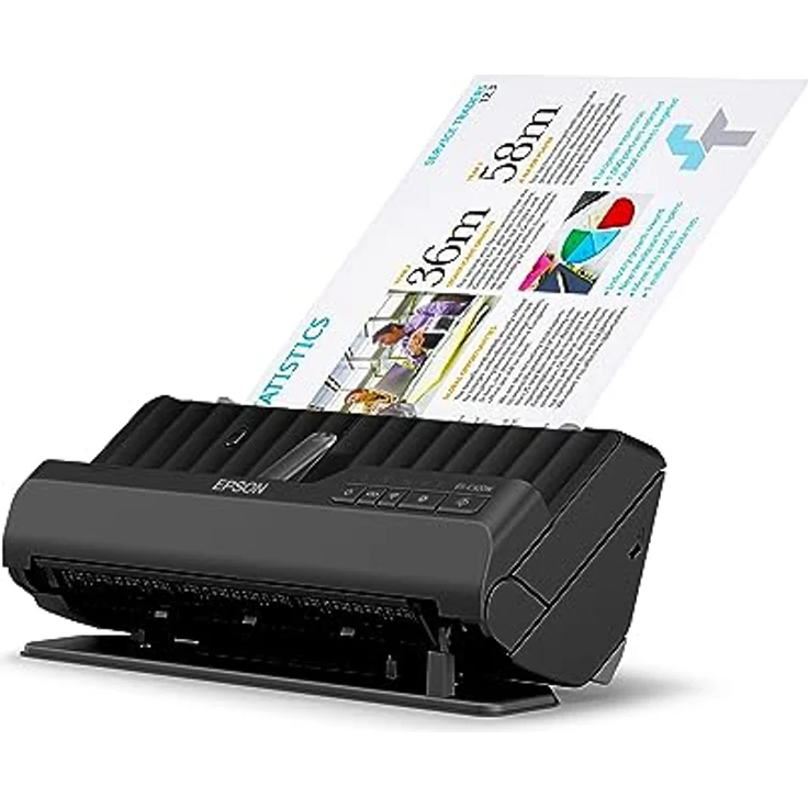 Epson Wi-Fi Scanner ES-C320W, kompakter A4 Business Scanner mit geringem Stromverbrauch, Duplex-Einzugscanner mit vielseitiger Medienverarbeitung, schwarz – Bild 4