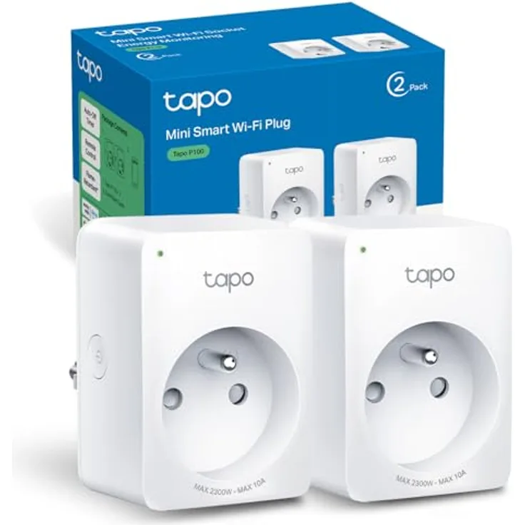 TP-Link Tapo P100, Smart Plug für Innenbereich, 2990 Watt, kompatibel mit Amazon Alexa und Google Assistant, einfache Steuerung über Tapo-App