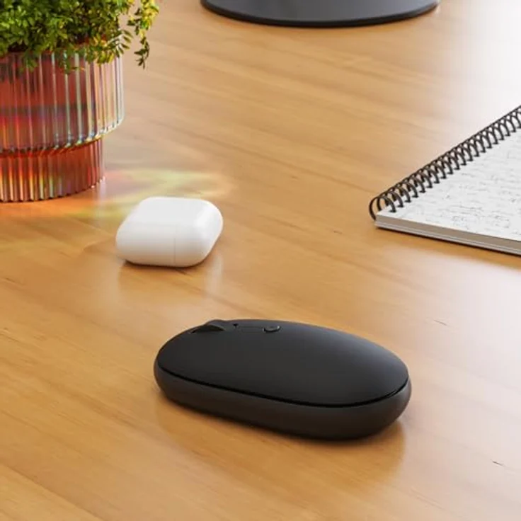 Satechi OntheGo Bluetooth Wireless Mouse, kabellose Maus mit modernem Design, Schwarz, Multi-Device-Unterstützung bis zu 3 Geräten, einstellbare DPI von 800 bis 2400, USB-C-Ladeanschluss – Bild 9