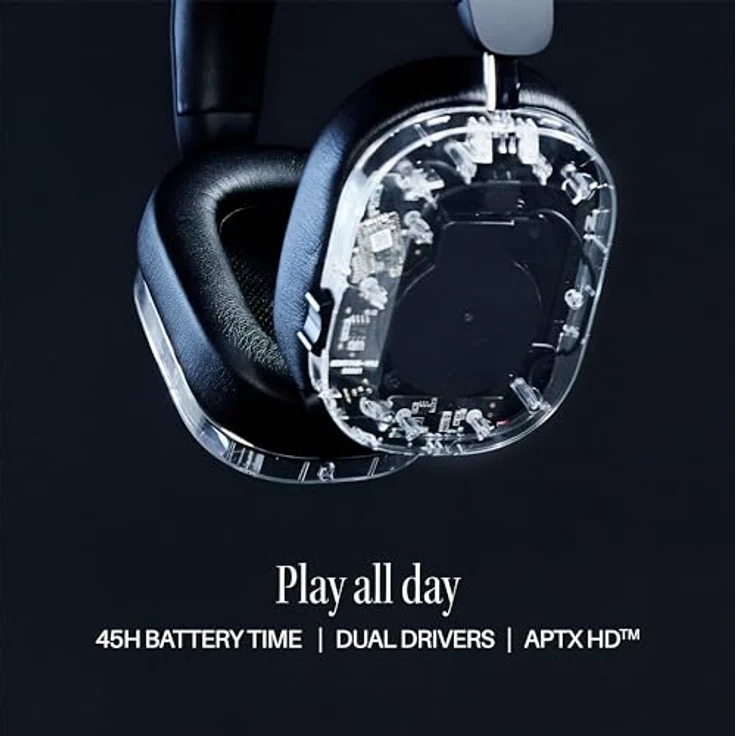 Defunc Mondo Over-Ear kabellose Kopfhörer mit optionalem Kabel, 45 Stunden aktive Spielzeit, Bluetooth, Dual-ENC-Mikrofone und Treiber, Transparent – Bild 3