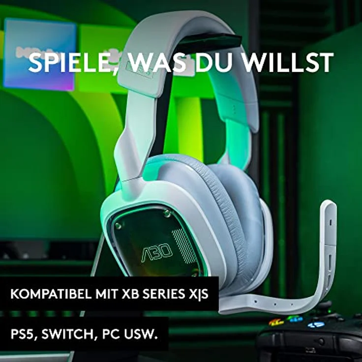 Logitech G Astro A30 LIGHTSPEED Kabelloses Gaming-Headset, Bluetooth-fähig, Dolby Atmos, Abnehmbares Boom, 27 h Akku, 3Daudiokomp., für PS5, PS4, Xbox, Nintendo Switch, PC, Android – Bild 2