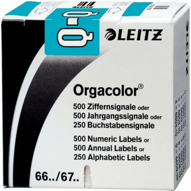 LEITZ Aktenordner LEITZ Buchstabensignal Orgacolor "Q", auf Rolle, blau – Bild 1