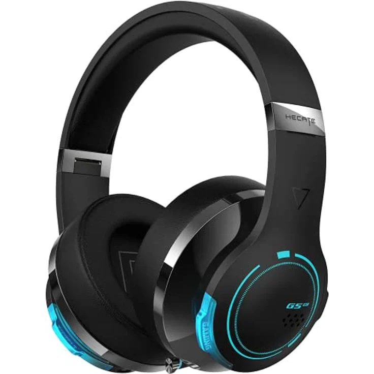 Edifier HECATE G5BT Kabelloses Gaming Headset, 36H Akku, Einziehbar Dual-MIC ENC, Over-Ear Kopfhörer Weiche Form-Ohrpolster, Hi-Res Audio, H+ Sound, RGB-Licht, für PC PS4 PS5 Phone Switch – Bild 1