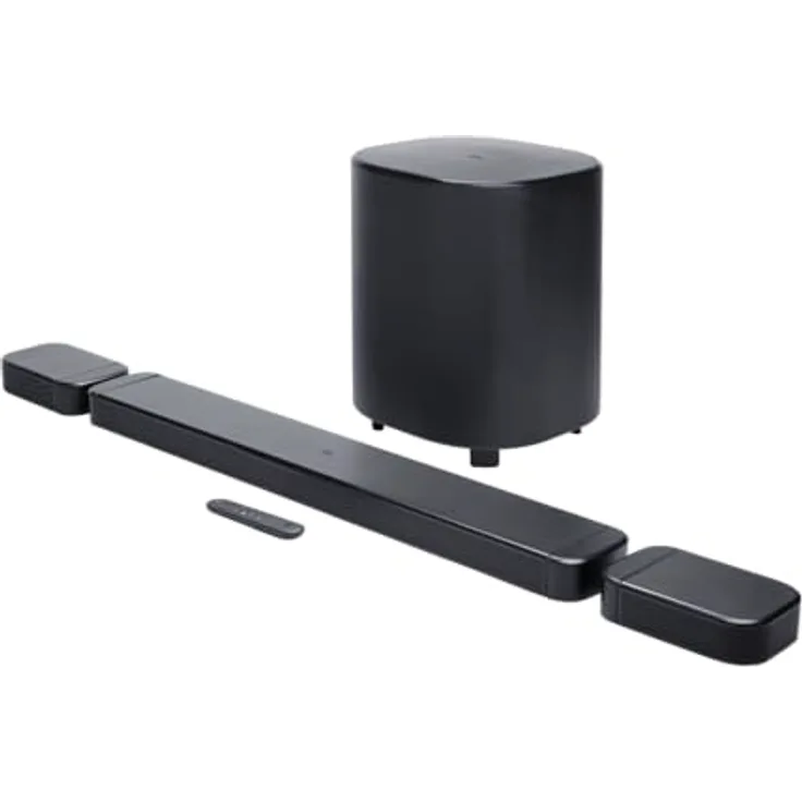 JBL Bar 800 MK2, 7.1-Kanal Bluetooth Soundbar mit abnehmbaren Lautsprechern, 10" Subwoofer, Dolby Atmos, HDMI eARC, Wi-Fi, 4K Video, PureVoice 2.0, MultiBeam 3.0, Schwarz