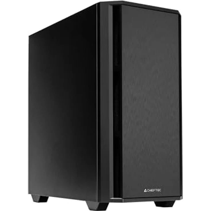 Chieftec AZ-01B-OP Mini Tower Schwarz, PC-Gehäuse mit eleganter Optik, schalldämmendem Material und 1x 120mm PWM-Lüfter - Preisvergleich – Bild 1