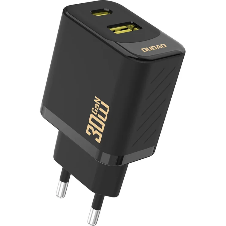 Dudao A27TEU, 30W GaN Netzladegerät mit USB-C & USB-A, schnelles Laden, kompakte Größe, Schwarz