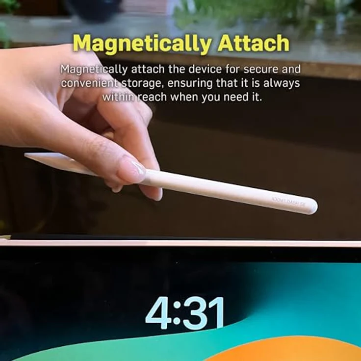 Adonit Dash SE Stylus für iOS Android- weiß- Magnetisch befestigbar, 10-Stunden-Akkulaufzeit, austauschbare Spitze – Bild 3