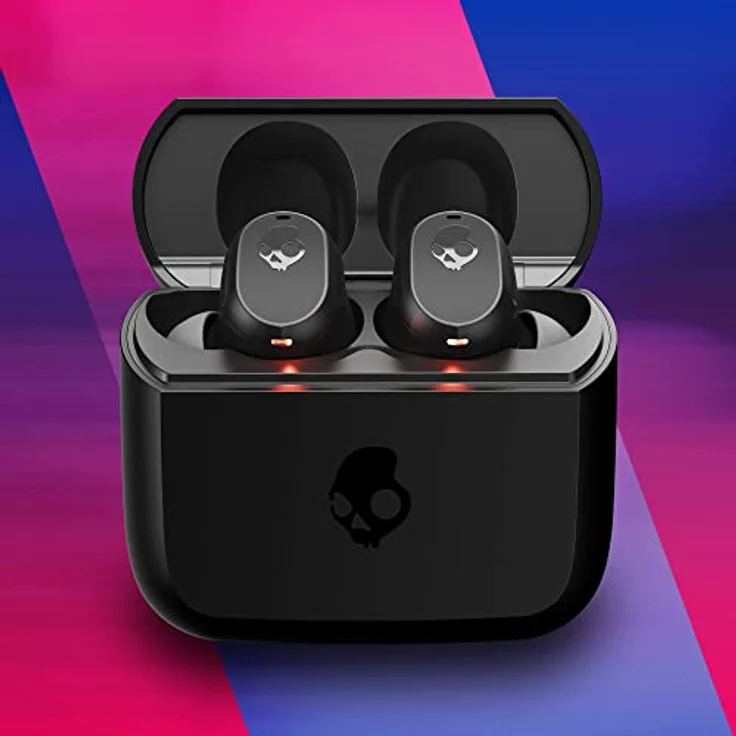 SKULLCANDY Mod Bluetooth Wireless In-Ear-Kopfhörer, Verwendung mit iPhone und Android, Ladekoffer, Kachel und Mikrofon, IPX4 schweißbeständig – Schwarz – Bild 2