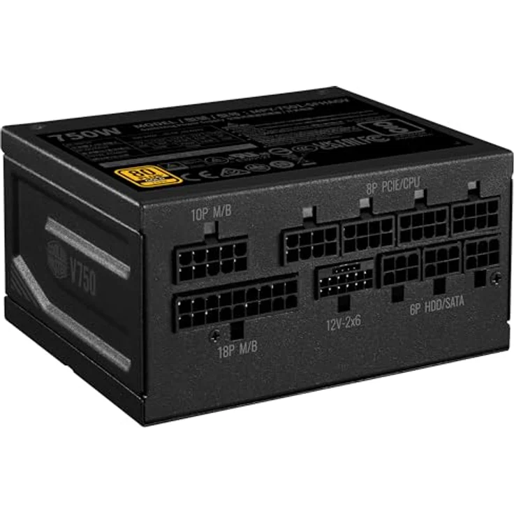 Cooler Master V750 SFX Gold ATX 3.1, 750 W 80 Plus Gold vollmodulares PC-Netzteil, Schwarz, mit 92-mm-FDB-Lüfter und PCIe 5.1 Kabel, SFX-auf-ATX-Halterung – Bild 3