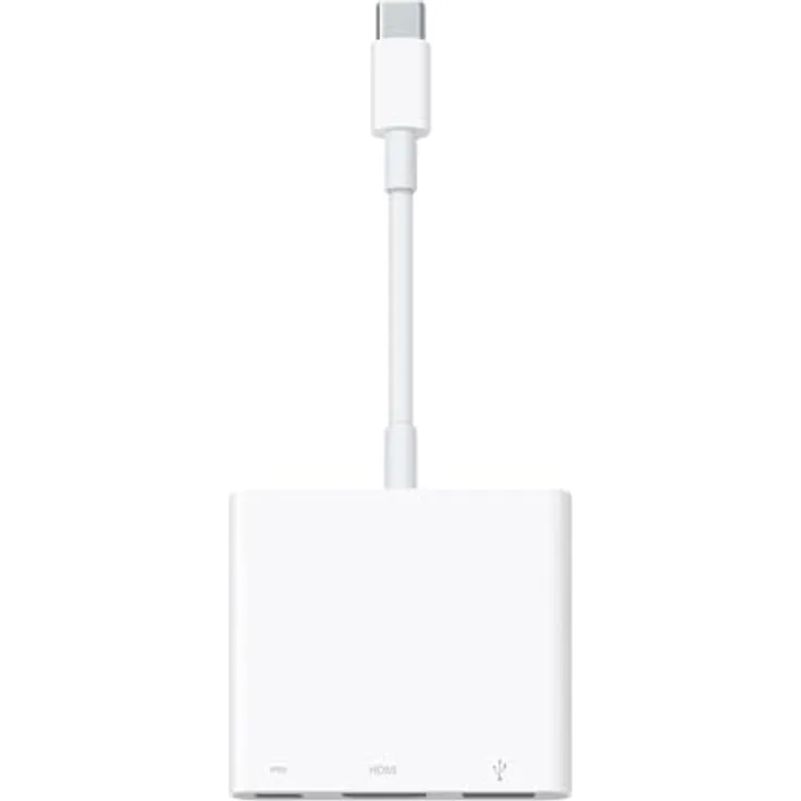 Apple USB-C Digital AV Multiport Adapter, HDMI-Adapter mit USB-Anschluss und gleichzeitiger Ladefunktion, weiß