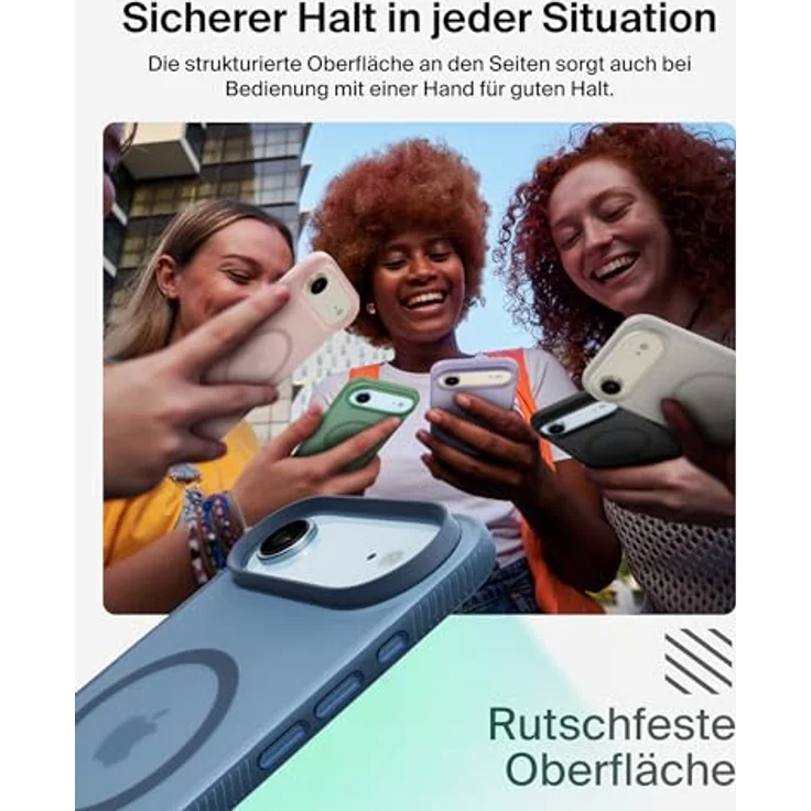 Belkin Grip SheerForce Schutzhülle für iPhone Air, dunkelblau, Stoßschutz bis 2 Meter, mit Kamerasteuerung und erhöhten Rändern – Bild 4