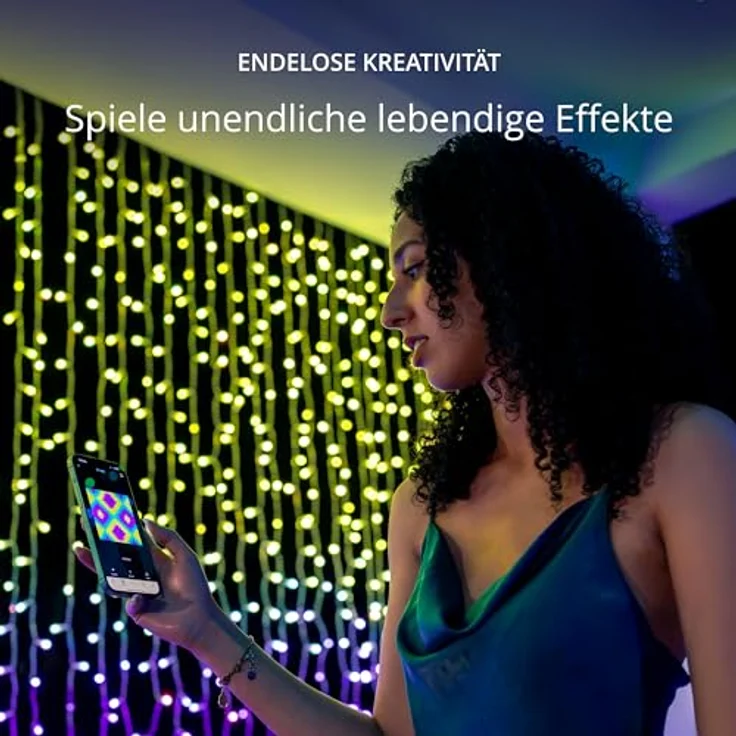 Twinkly Smarter Lichtervorhang Curtain 210 RGBW LED Bluetooth WiFi | kostenfr... - twinkly - Preisvergleich – Bild 4