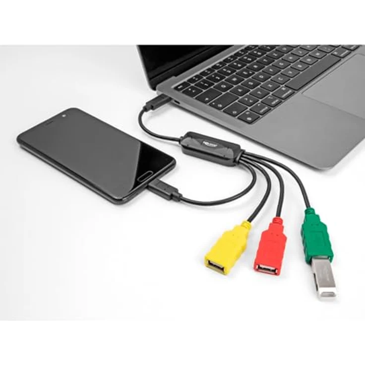 DeLOCK USB-Hub 4 Port USB 2.0 Kabel-Hub mit USB Type-C zu 3 x USB-A, schwarz – Bild 4
