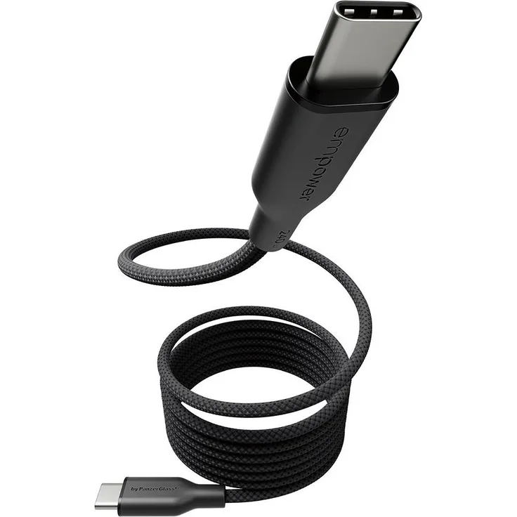 PanzerGlass Magnetic USB-C to USB-C Kabel, 1,50 m, USB 2.0, 240 W mit magnetischem Verschluss und geflochtener Schicht