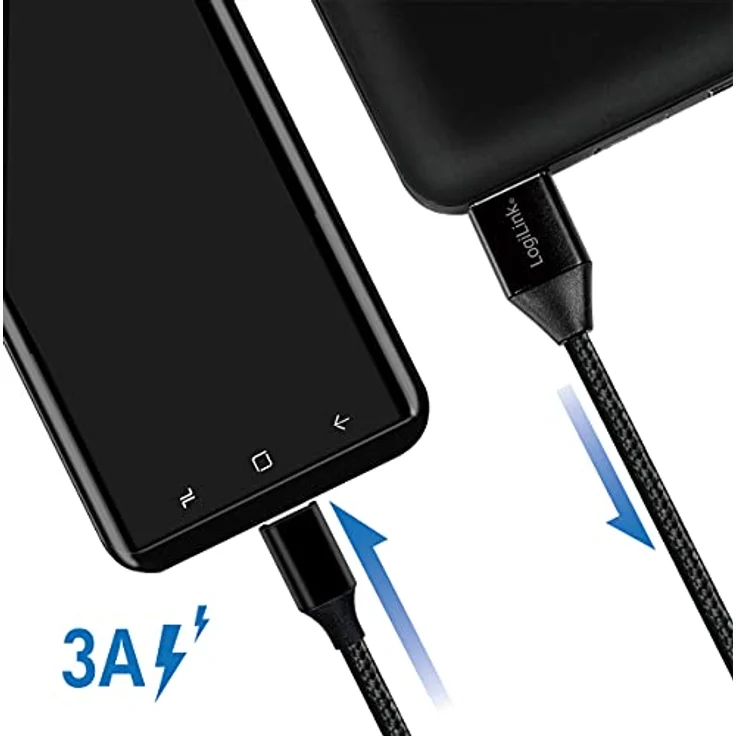LogiLink - USB-Kabel - USB-C (M) bis USB (M) - USB 2.0 - 5 V - 3 A - 30 cm - Schwarz – Bild 5