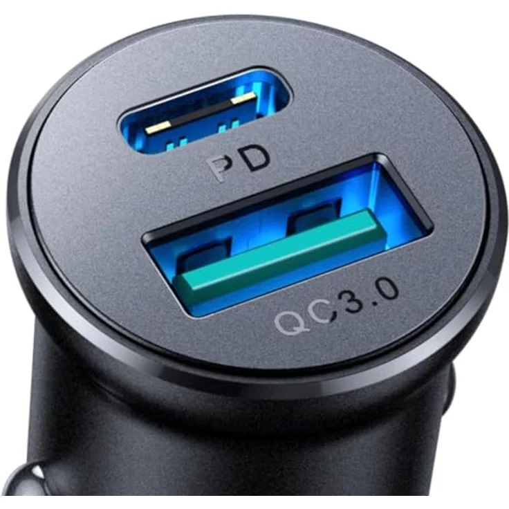 Joyroom JR-CCN05, 30W Mini USB-A und USB-C Auto-Ladegerät mit Power Delivery und Quick Charge, schwarz – Bild 3