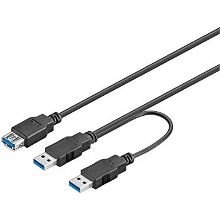 Wentronic goobay - USB- / Stromkabel - USB Type A (W) bis USB Type A (M) - 30cm - Schwarz (95749) – Bild 2