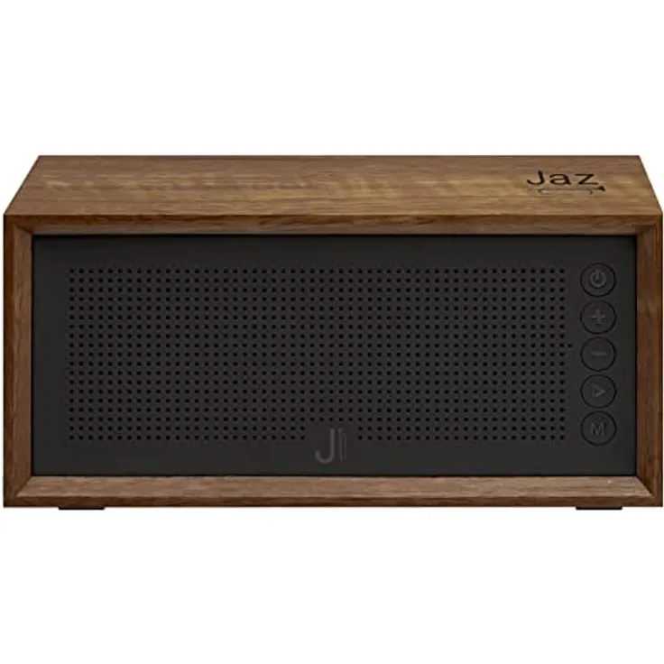JAZ SBS Fusion kabelloser Vintage-Lautsprecher, Retro-Holzlautsprecher mit Freisprecheinrichtung, Musikbox für USB-Stick, Micro-SD mit 3,5 mm AUX-Buchse, inkl. Ladekabel