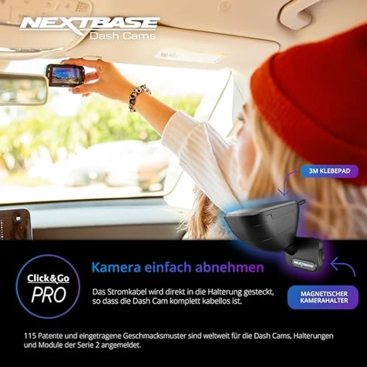 NextBase 222XR Front und Rear Dash Cam, Full HD 1080p, mit intelligentem Parkmodus, schwarz – Bild 3