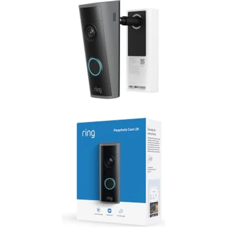 Ring Peephole Camera 2K, kabelloser Video-Türspion mit 6-fach-Zoom, für Türstärken 32,5–60 mm, selbstinstallierbar, ideal für Mieter