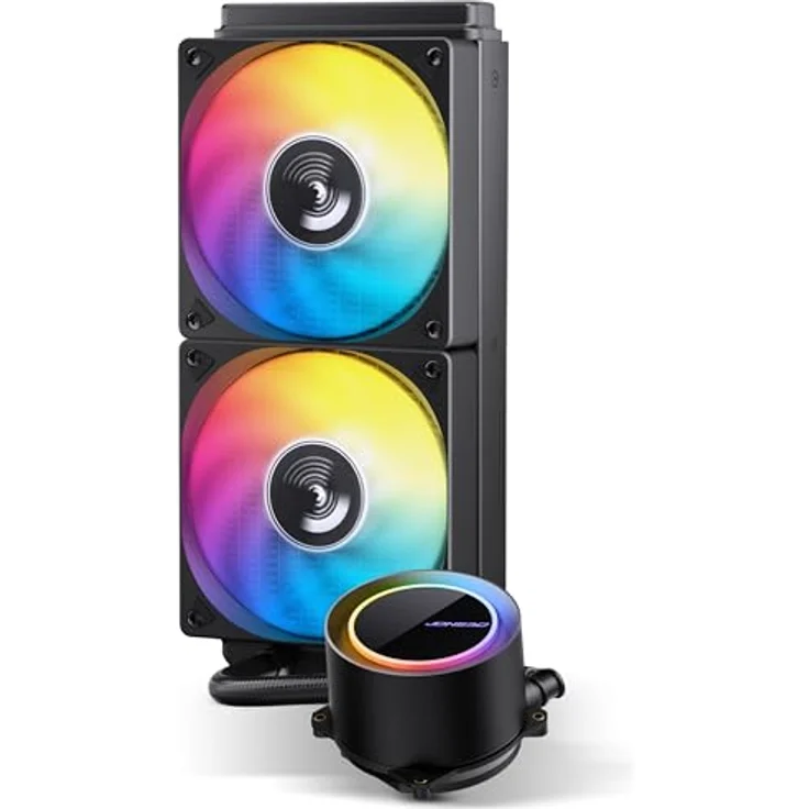 Jonsbo TG-240 All-in-One-PC-Wasserkühlung, Schwarz, 240-mm-Radiator mit RGB-Beleuchtung und zwei vorinstallierten Lüftern, kompatibel mit AMD und Intel Sockeln – Bild 2