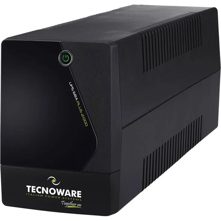 Tecnoware ERA PLUS 2.100, line-interaktive USV mit 2,1 kVA und 1470 W, 2 AC-Ausgänge, kompakt, 10 Minuten Backup-Zeit