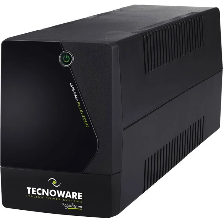 Tecnoware ERA PLUS 2.100, line-interaktive USV mit 2,1 kVA und 1470 W, 2 AC-Ausgänge, kompakt, 10 Minuten Backup-Zeit