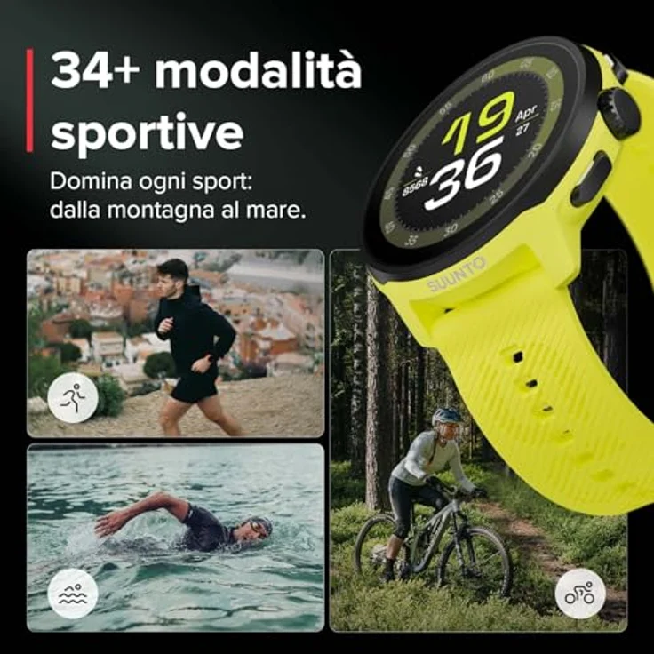 Suunto Run, Sportuhr in Limonengelb mit glasfaserverstärktem Gehäuse, Bluetooth 5.1 und 12 Tagen Akkulaufzeit – Bild 8